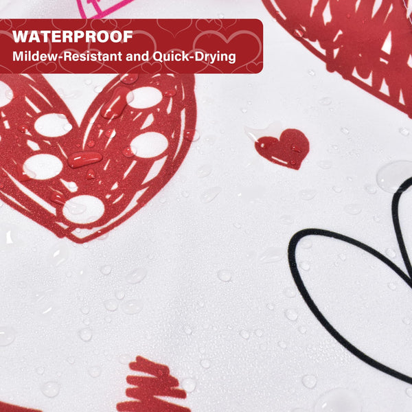 Valentines Shower Curtain Set for Bathroom, 70.8" Shower Curtain for Chic Elegant Bathroom Decor