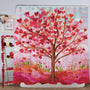 Valentines Shower Curtain, 70.8"x70.8" Heart Valentine Tree Shower Curtain with Hooks for Bathroom