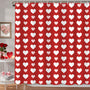 Valentines Shower Curtain,70.8"Red Pink and White Little Hearts Shower Curtain for Valentine's Day