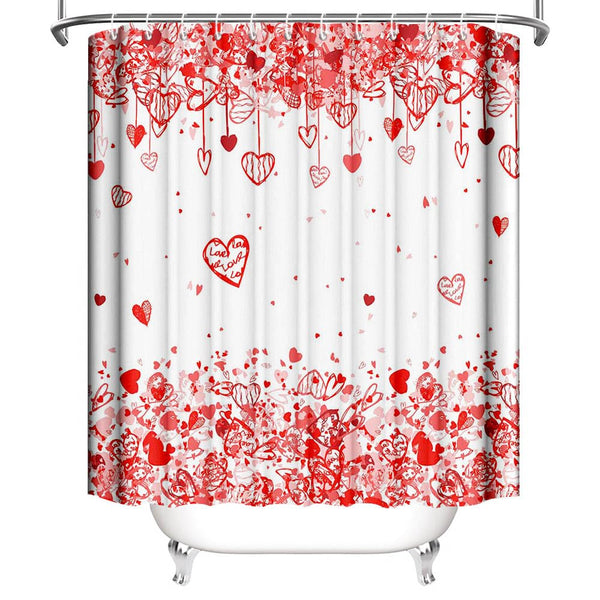 70.8"Valentine's Shower Curtain for Bathroom Valentines Heart Shower Curtain Valentines Bathroom Decor