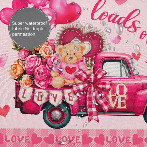 Valentines Shower Curtain for Bathroom, Pink Decorations and Decor,Waterproof Polyester 70.8x70.8 Inch