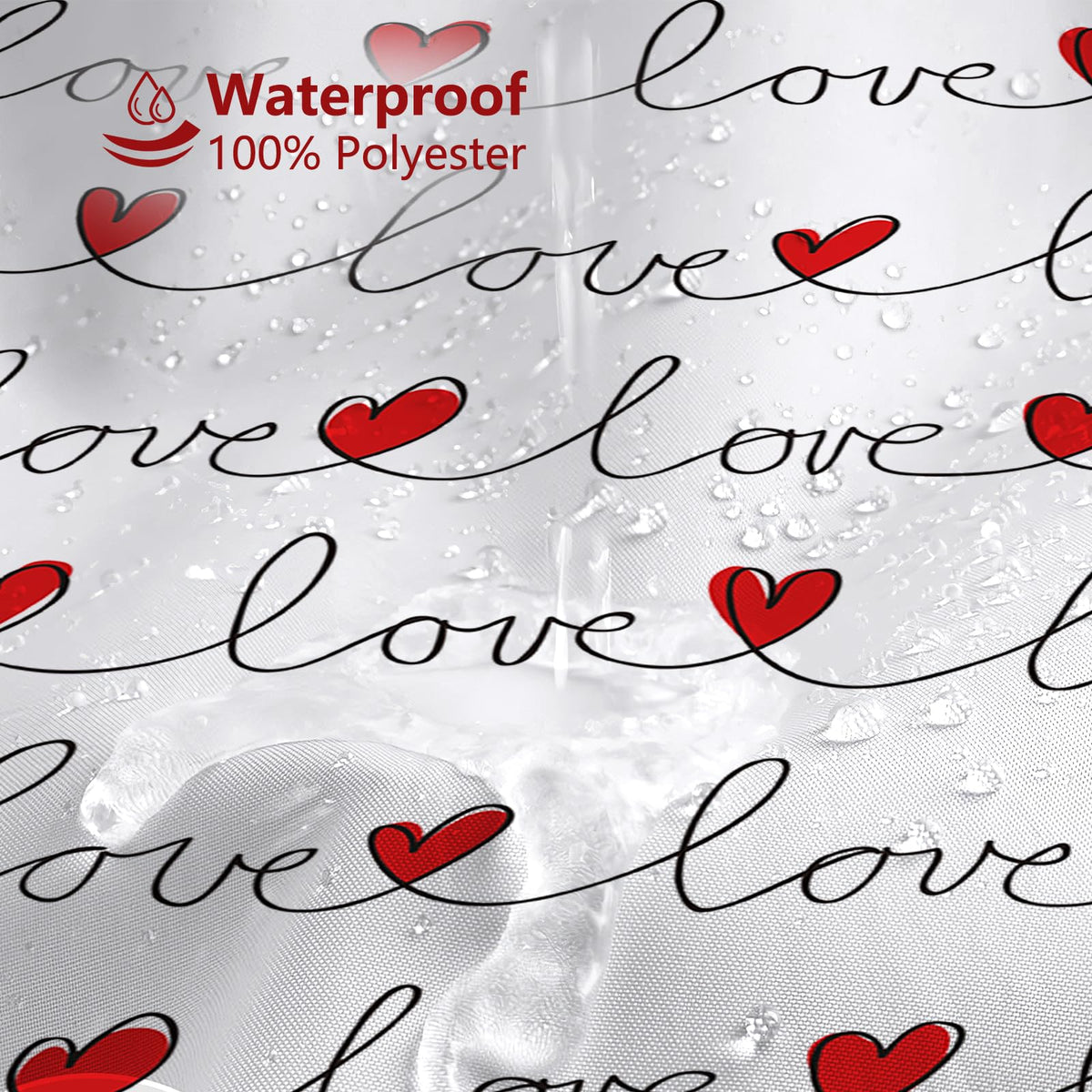 Valentines Shower Curtains for Bathroom Love Shower Curtain 70.8"Valentine's Day Contracted Bathroom Decor