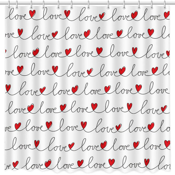 Valentines Shower Curtains for Bathroom Love Shower Curtain 70.8"Valentine's Day Contracted Bathroom Decor