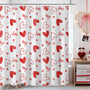 70.8"x70.8" Valentines Shower Curtain Red Heart Sweet Love Bath Curtain for Valentines Day Bath Decorations