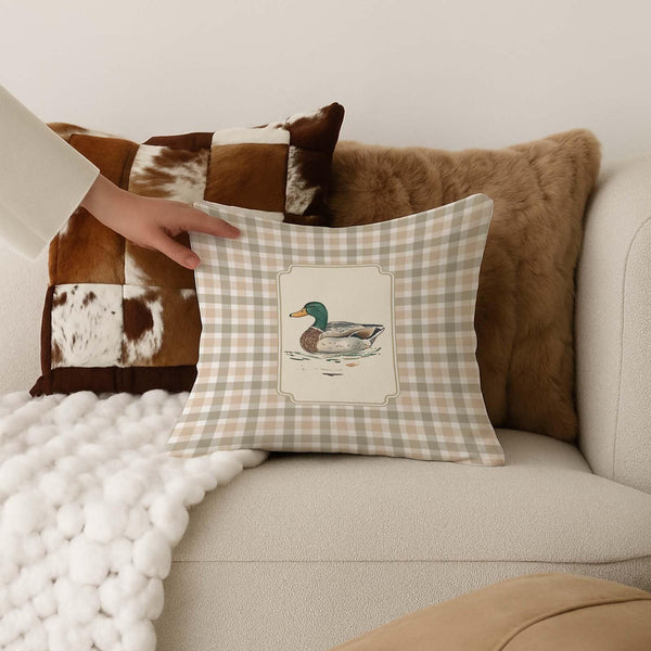 Waterproof Duck Pillow Covers 18x18, Mallard Duck Nursery Decor, Ducks Hunting Gifts Decorative