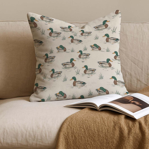 Waterproof Duck Pillow Covers 18x18, Mallard Duck Nursery Decor, Ducks Hunting Gifts Decorative