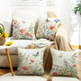 Waterproof Spring Pillow Covers 18x18 Set of 4 Summer Farmhouse Throw Pillow Covers Floral Butterfly