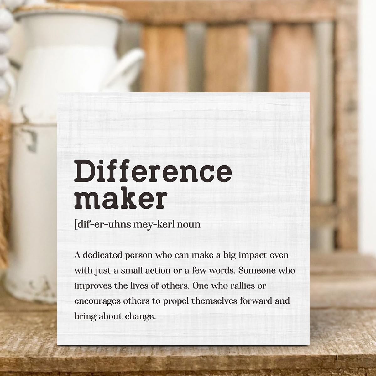 Difference Maker Definition Home Office Decor Wooden Box Sign