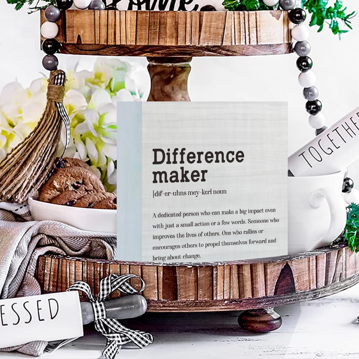 Difference Maker Definition Home Office Decor Wooden Box Sign