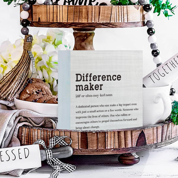 Difference Maker Definition Home Office Decor Wooden Box Sign