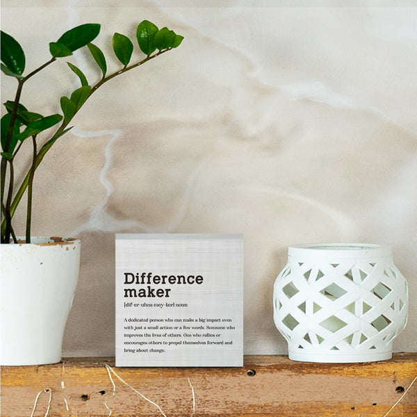 Difference Maker Definition Home Office Decor Wooden Box Sign