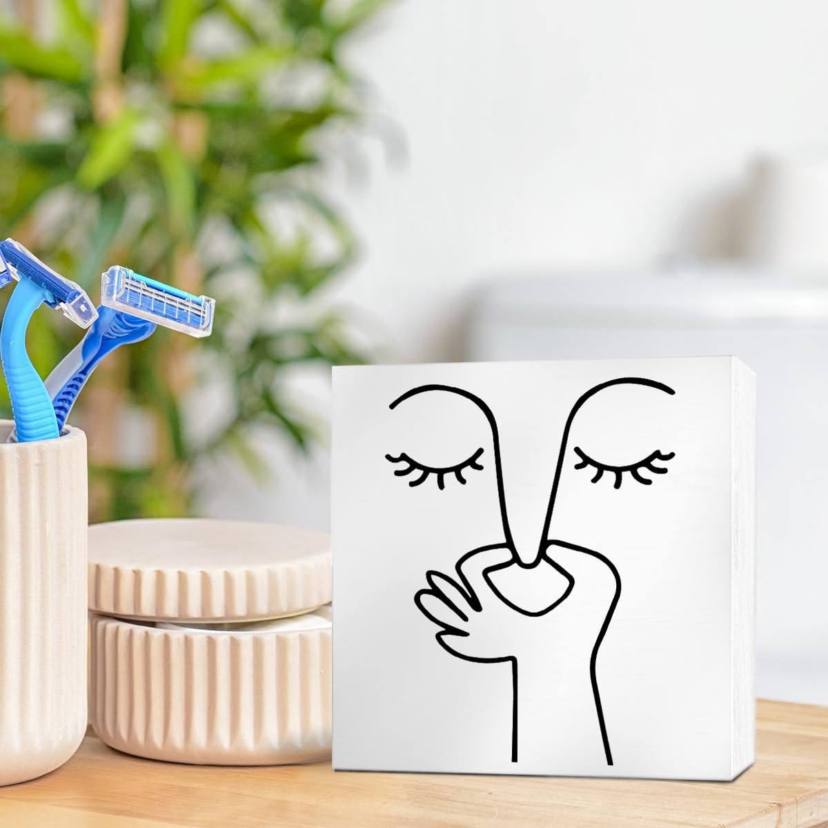 Bathroom Decor Bad Smell Humorous Wooden Box Sign Funny Half and Guest Bathroom Decor