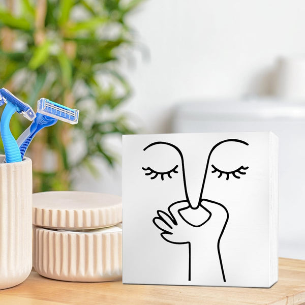 Bathroom Decor Bad Smell Humorous Wooden Box Sign Funny Half and Guest Bathroom Decor
