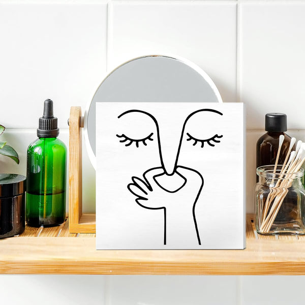 Bathroom Decor Bad Smell Humorous Wooden Box Sign Funny Half and Guest Bathroom Decor