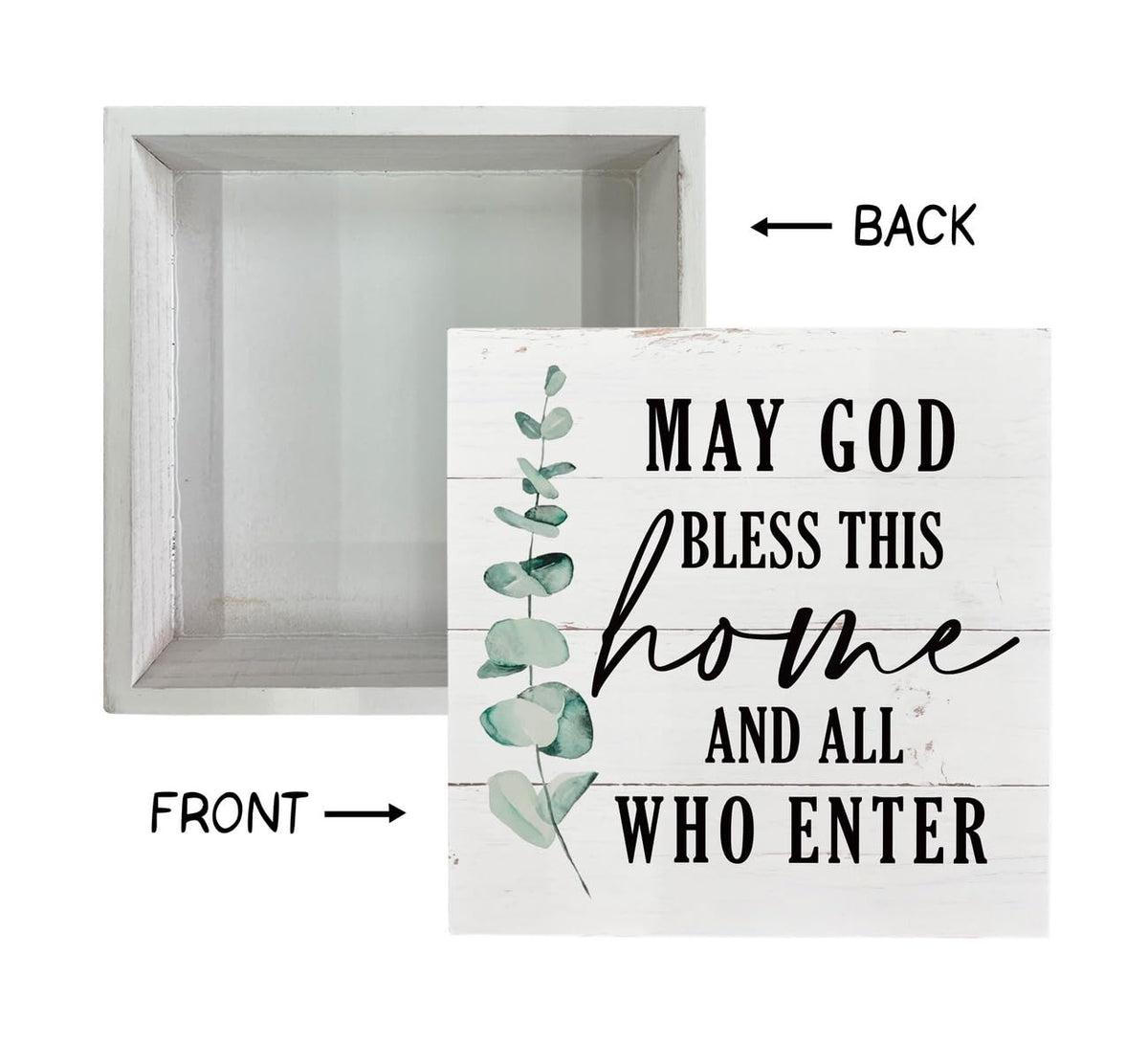 Christian Wooden Box Sign - Inspirational Table Sign, Front Door Decor, Home Decor