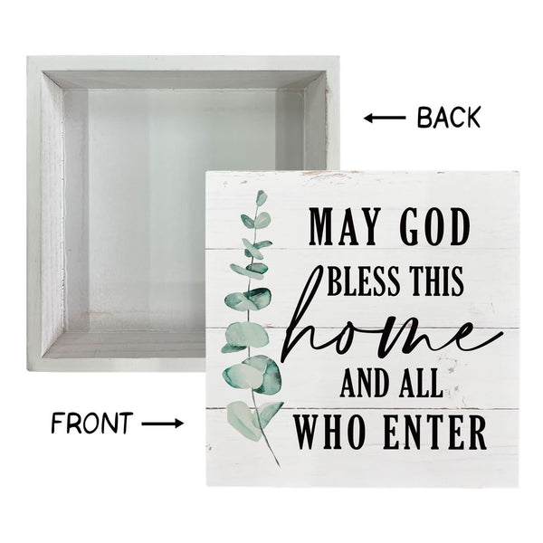 Christian Wooden Box Sign - Inspirational Table Sign, Front Door Decor, Home Decor