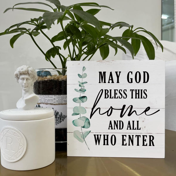 Christian Wooden Box Sign - Inspirational Table Sign, Front Door Decor, Home Decor