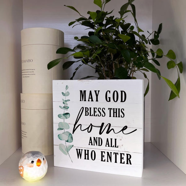 Christian Wooden Box Sign - Inspirational Table Sign, Front Door Decor, Home Decor