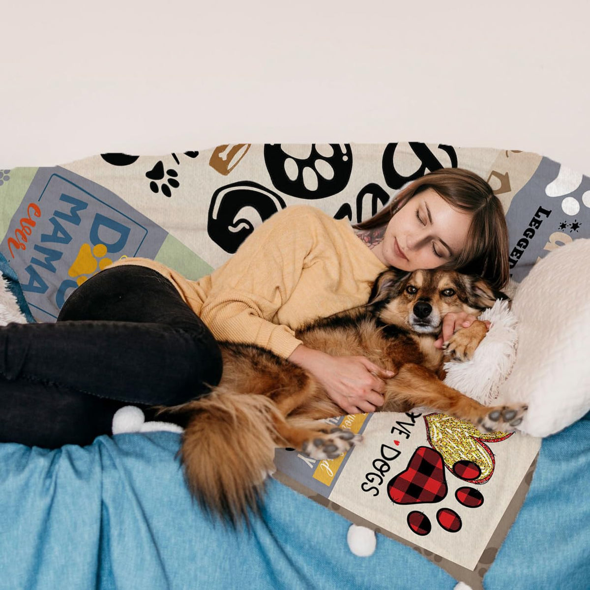 Dog Mom Gifts for Women, Gifts for Dog Lovers Women, Mothers Day Dogs Lovers Gift Throw Blanket