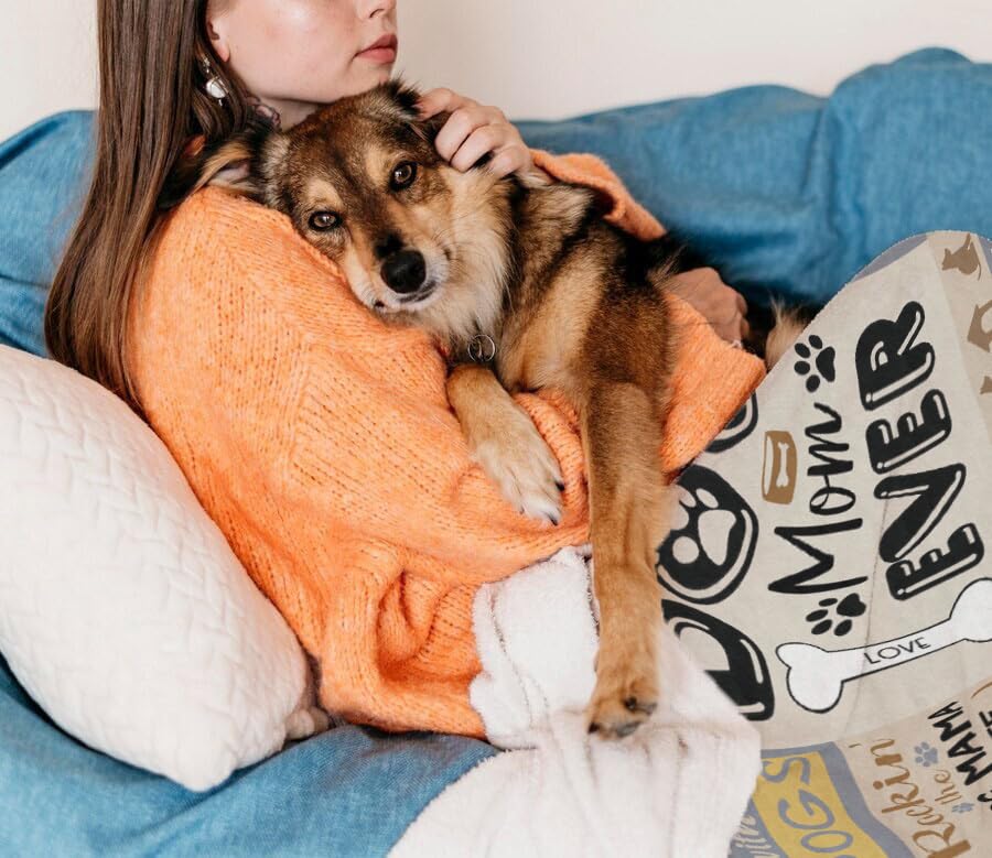 Dog Mom Gifts for Women, Gifts for Dog Lovers Women, Mothers Day Dogs Lovers Gift Throw Blanket