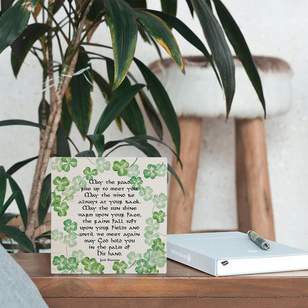 Irish Blessing Wooden Box Sign 5x5 Inch, St. Patrick's Day Decorations