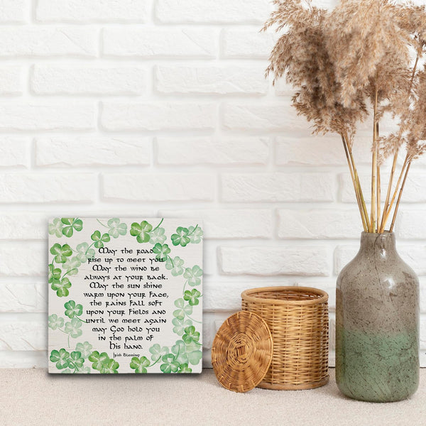 Irish Blessing Wooden Box Sign 5x5 Inch, St. Patrick's Day Decorations