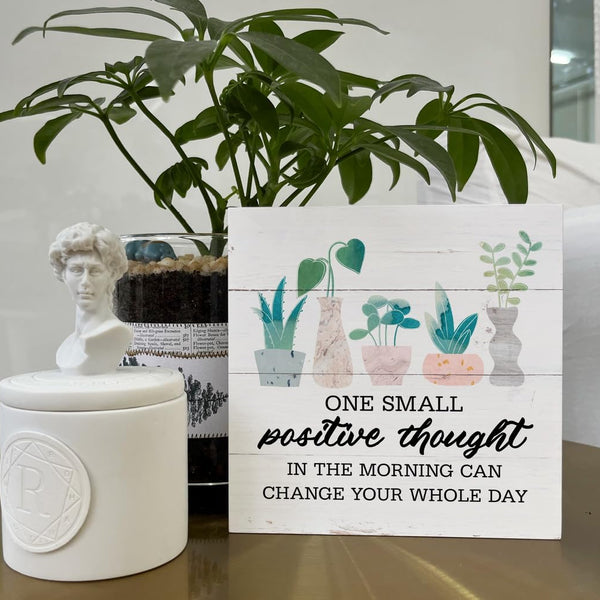 Inspirational Wood Signs, Wooden Box Sign Desk Decor, Greenery Table Decor, Office Decor