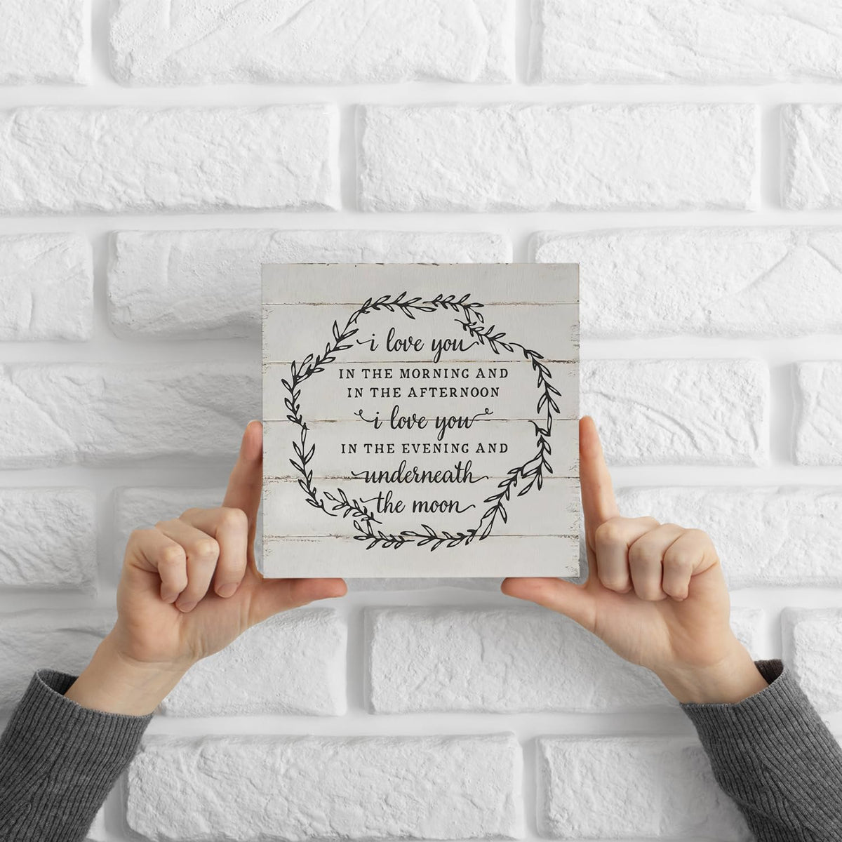 Love Decor, Rustic Wood Box Sign - 'I Love You' Quote, 5x5 Inch