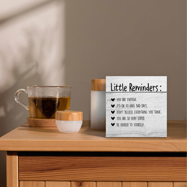 Inspirational You Are Enough Wood Box Sign Desk Decor