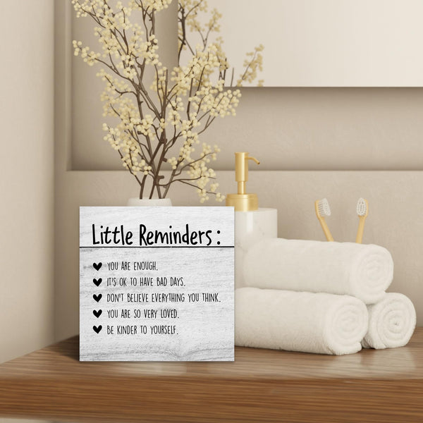 Inspirational You Are Enough Wood Box Sign Desk Decor