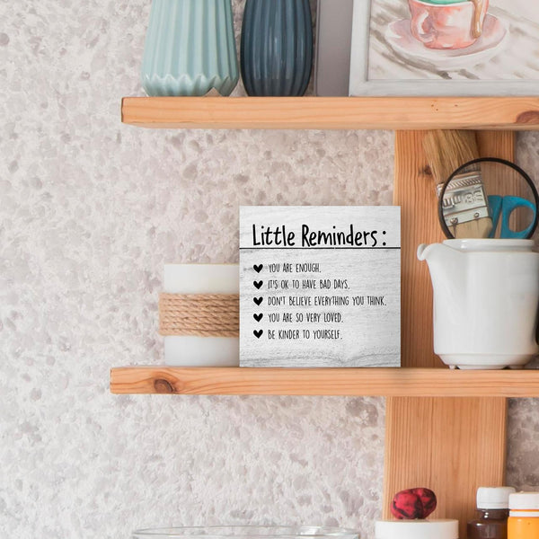 Inspirational You Are Enough Wood Box Sign Desk Decor