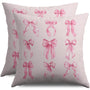 Waterproof Watercolor Pink Pillow Covers 18X18 Set of 2, Preppy Art Girls Room Decor Print