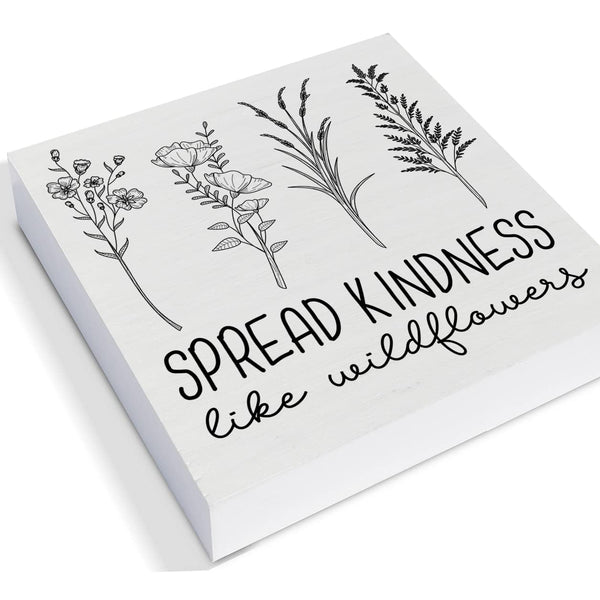 Spread Kindness Like Wildflowers Wooden Box Sign Farmhouse Flowers Wood Box Sign