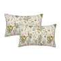Spring Pillow Covers 12x20 Inch Set of 2,Sage Green Wild Flower Plant Throw Pillows Case