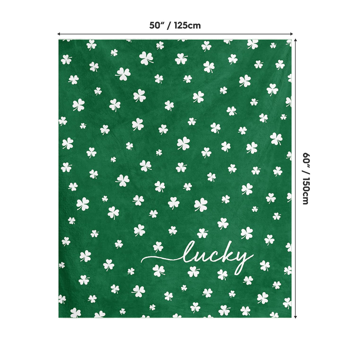 St. Patrick's Day Flannel Blanket Throw, Irish Clover Shamrock Green Soft Fuzzy Plush Cozy