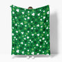 St. Patrick's Day Flannel Blanket Throw, Spring Shamrock Green Leaves Soft Fuzzy Plush