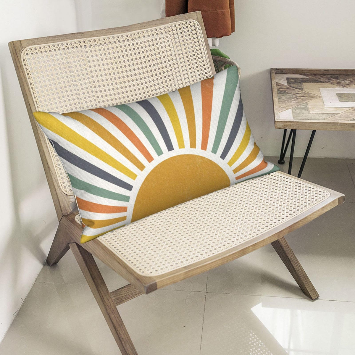 Summer Pillow Covers 12x20 Inch Set of 2, Stripes Yellow Sunshine Decorations