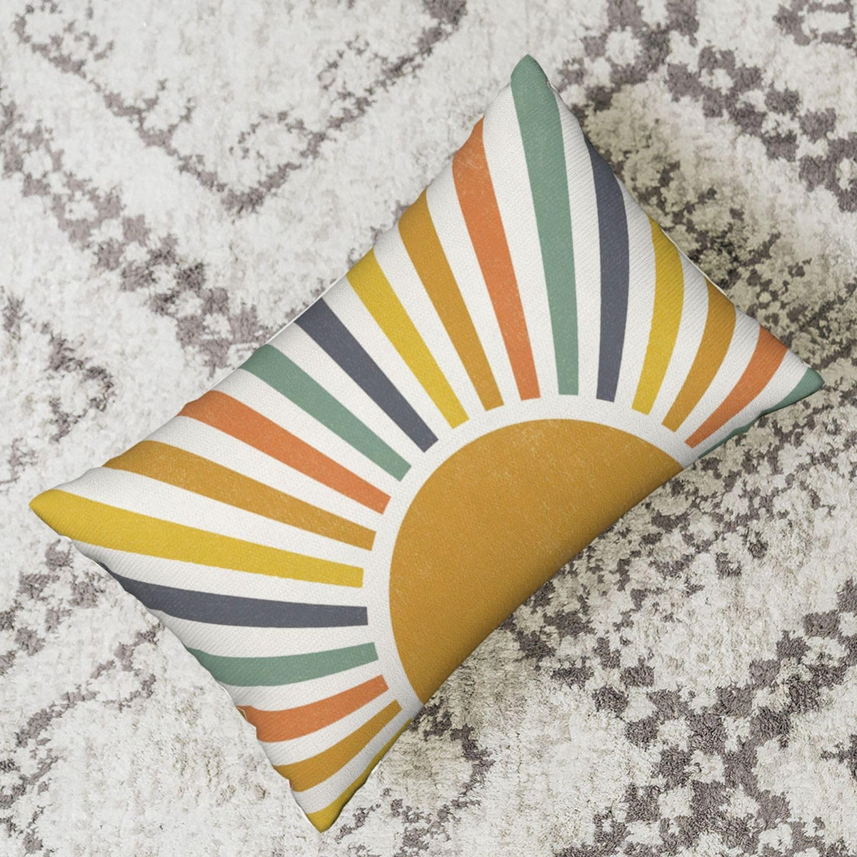 Summer Pillow Covers 12x20 Inch Set of 2, Stripes Yellow Sunshine Decorations