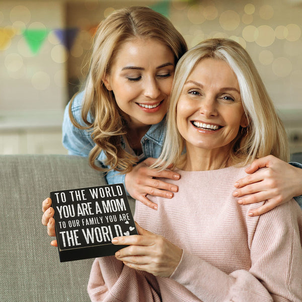 Birthday Gifts for Mom, Christmas Gift for Mother 5x5 Wood Box Sign