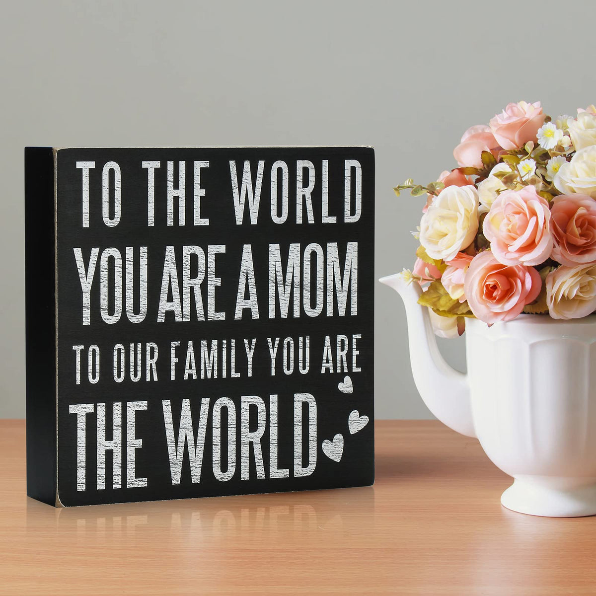 Birthday Gifts for Mom, Christmas Gift for Mother 5x5 Wood Box Sign