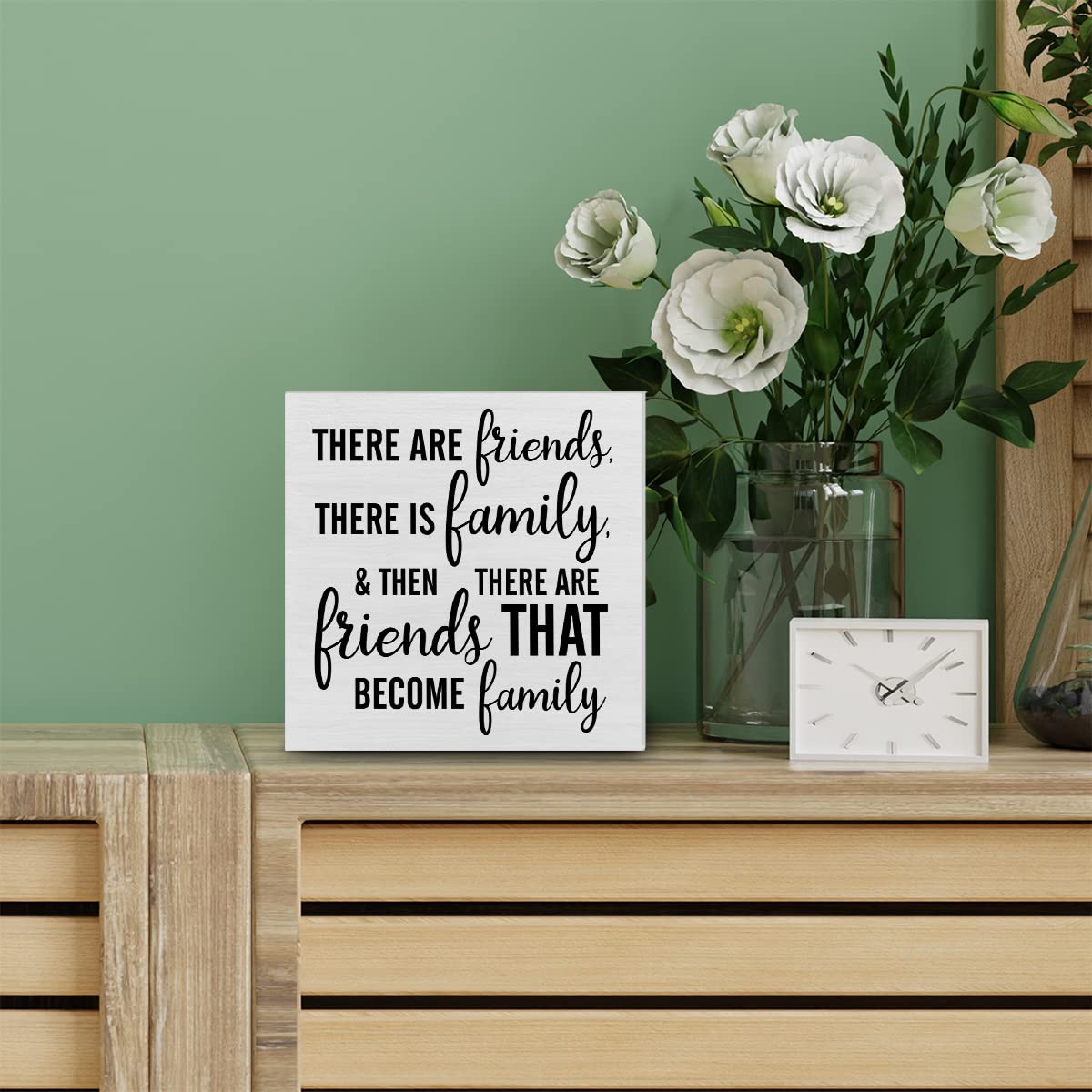 There are Friends There is Family Decorative Wooden Box Sign Friendship Gift