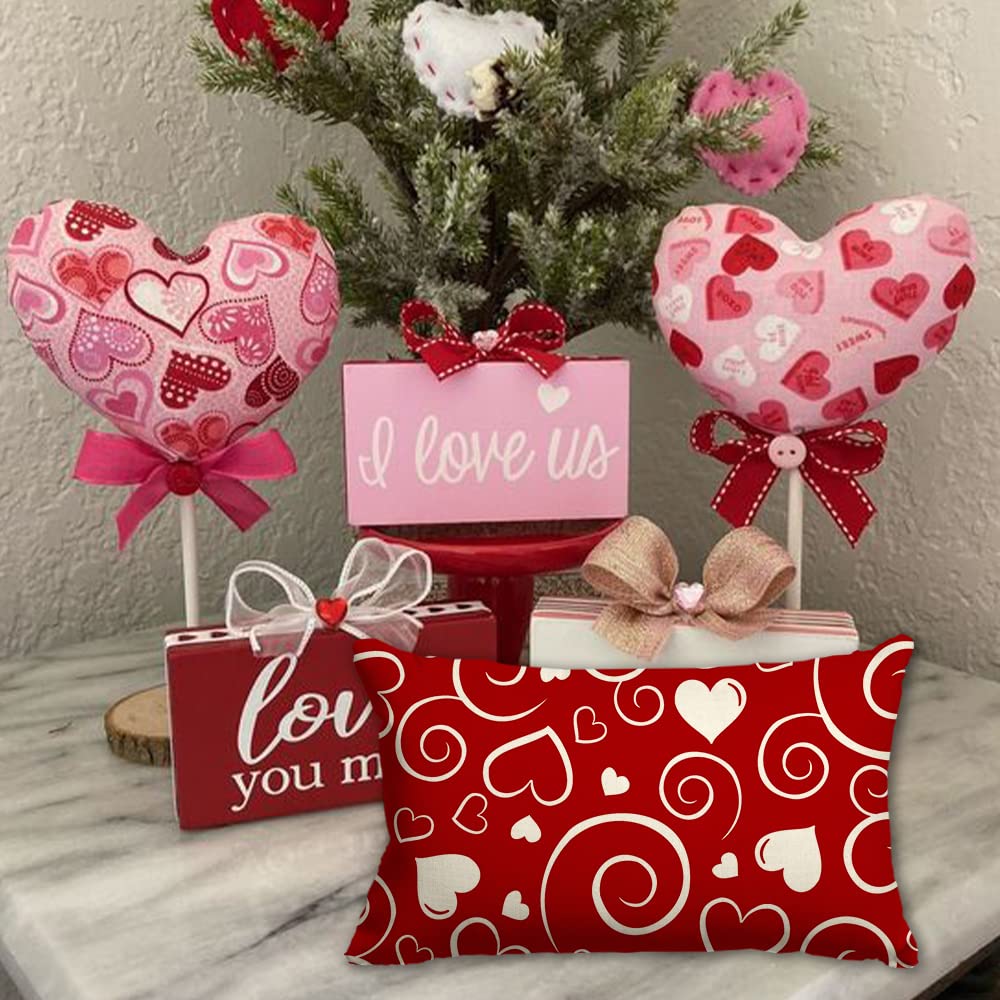 2 Pack Valentines Day Pillow Covers 12x20 Birthday Gifts, No Insert, Velvet