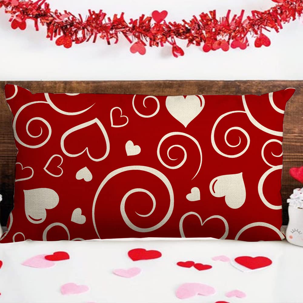 2 Pack Valentines Day Pillow Covers 12x20 Birthday Gifts, No Insert, Velvet