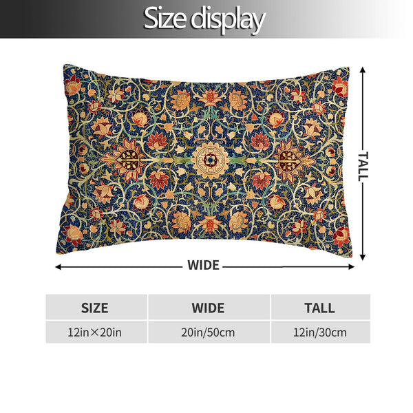 Vintage Floral Pillow Covers 12X20 Inch Set of 2 Boho Ethnic Carpet Pattern, No Insert, Velvet