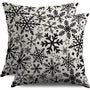 Waterproof Winter Snowflake Pillow Covers 18X18 Set of 2, Black Christmas Theme Patter Print