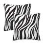 Black and White Zebra Print Striped Throw Pillow Covers 18x18 in Sets of 2 Couch Pillow Case