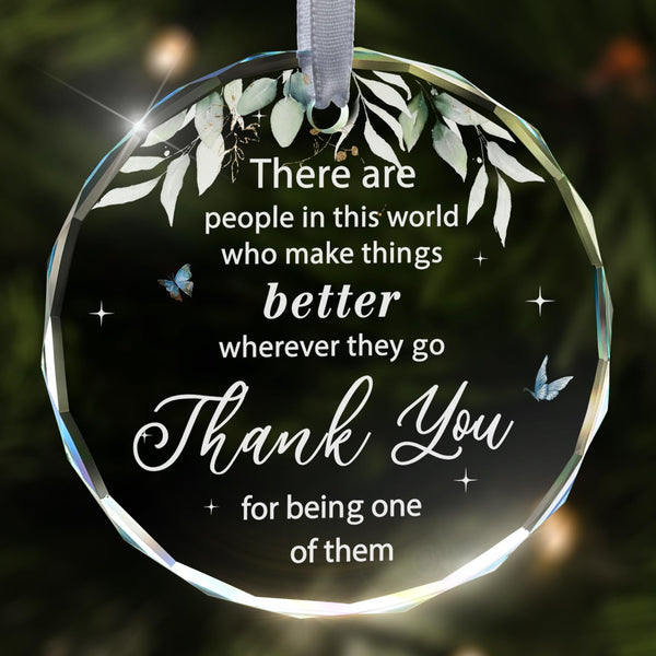 Thank You Christmas Crystal Glass Ornaments Gifts for Christmas Tree, Christmas Appreciation Ornament 2025 Gifts for Women Men Boss