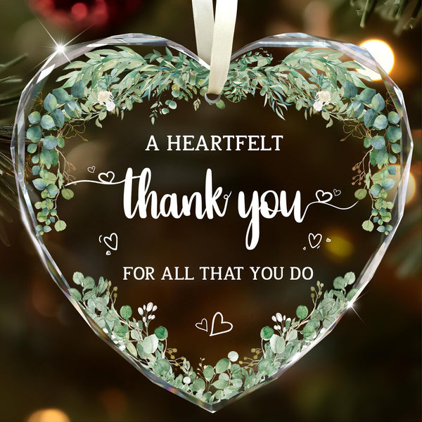 Thank You Gifts for Women, Thank You Glass Ornament Appreciation Gifts for Coworkers Teacher Best Friend