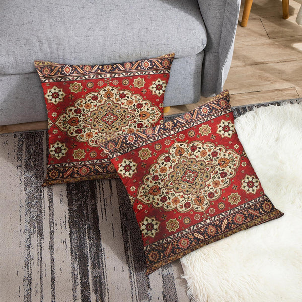 Outdoor Waterproof Throw Pillow Covers, Aztec Abstract Home Art Decor, 18 x 18 Inches Set of 2