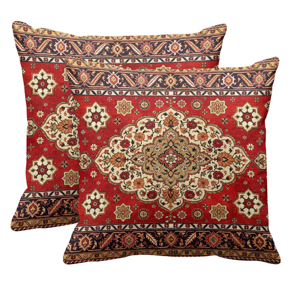 Outdoor Waterproof Throw Pillow Covers, Aztec Abstract Home Art Decor, 18 x 18 Inches Set of 2